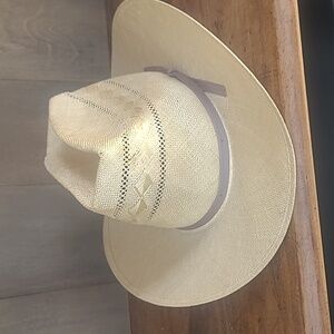 Vintage Bailey U-Rollit Straw Cowboy Hat sz 7 1/8 Unisex/Men/Women
